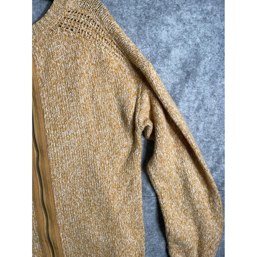 Abercrombie & Fitch Mustard Yellow Marled Knit Back Zip Sweater Womens Medium - Picture 10 of 14
